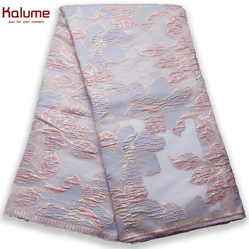 African Tulle Lace Fabric 2024 Satin Nigerian Brocade