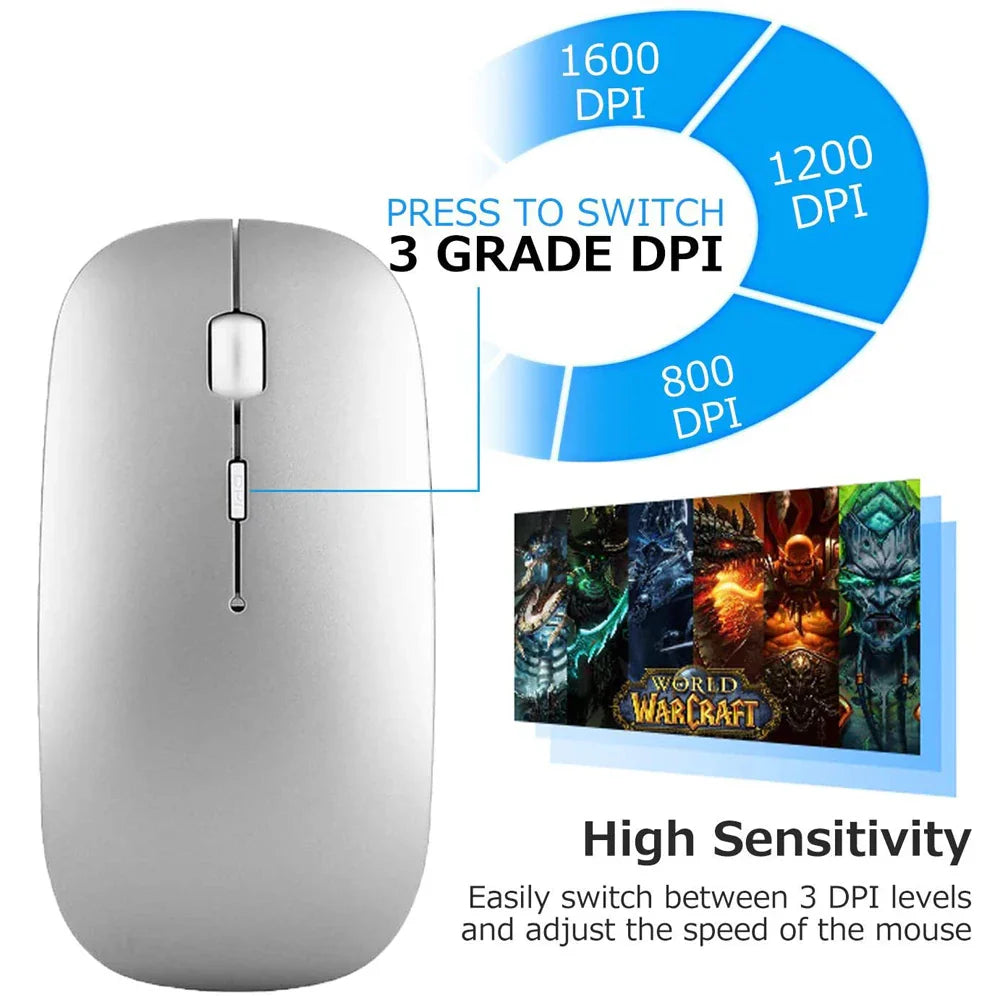 Bluetooth Keyboard Mouse Combo Ultra-Slim Mute Keycap Wireless