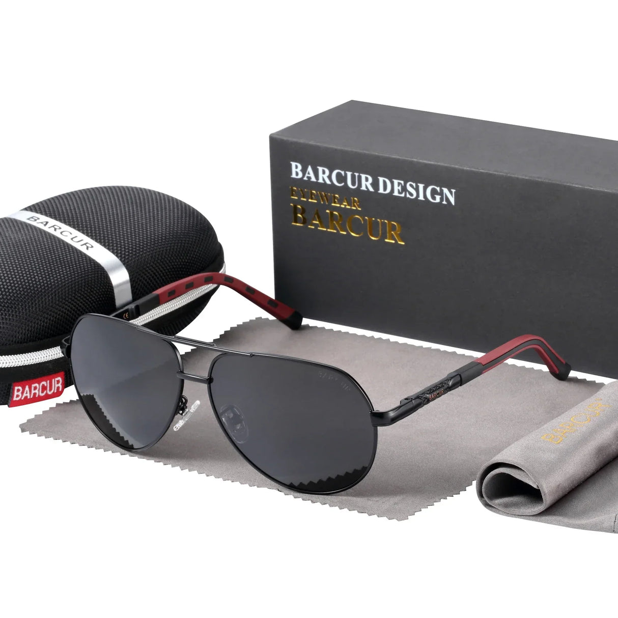 BARCUR Aluminum Vintage Men's Sunglasses Men Polarized Coating