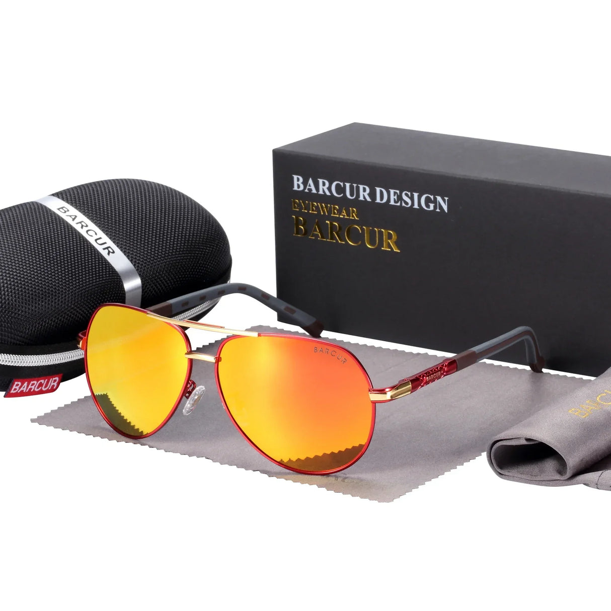 BARCUR Aluminum Vintage Men's Sunglasses Men Polarized Coating