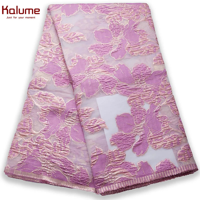 African Tulle Lace Fabric 2024 Satin Nigerian Brocade