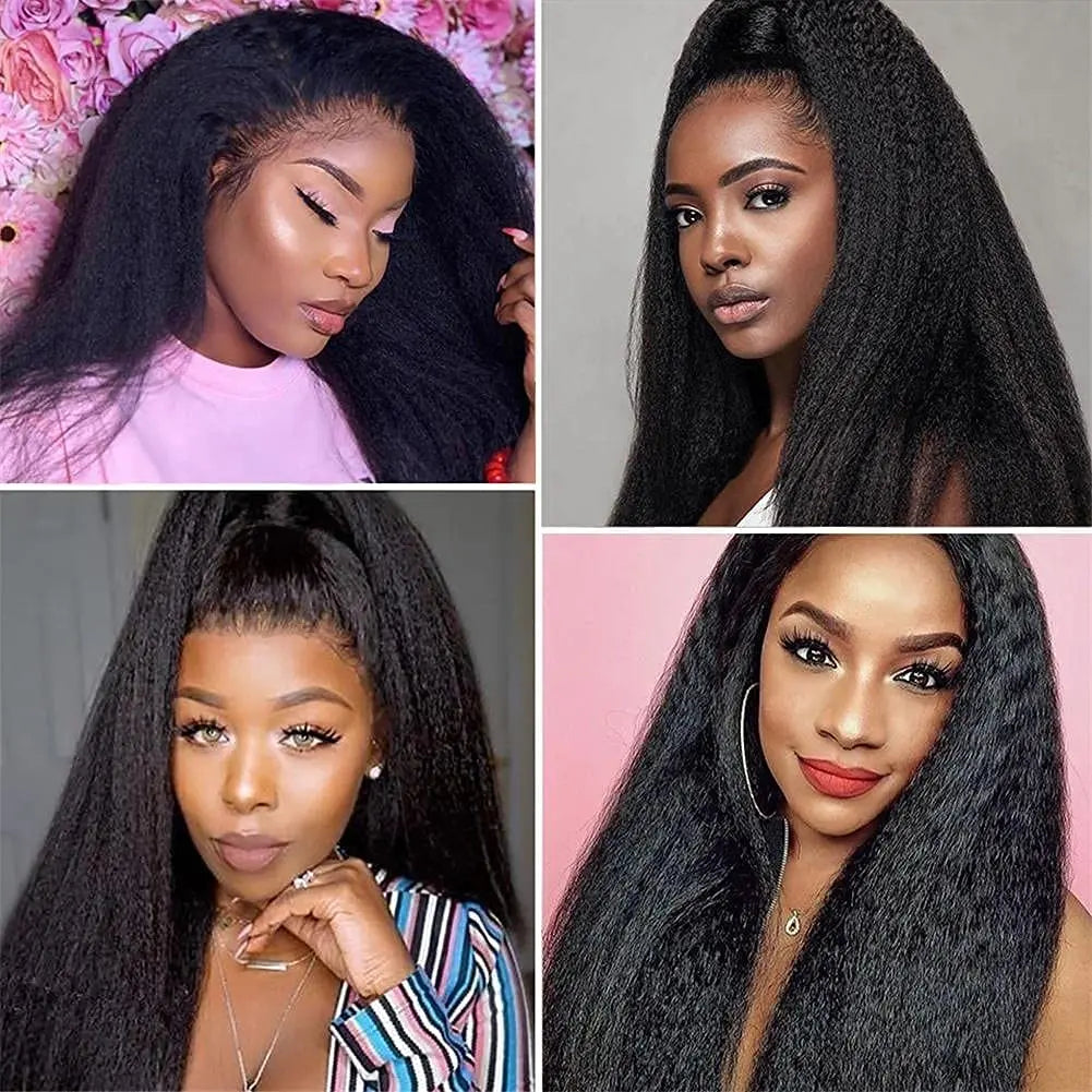 Kinky Straight V Part Wig Human Hair Wigs