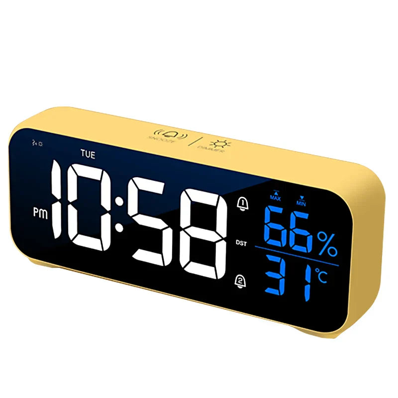 Music LED Digital Alarm Clock Voice Control Temperature