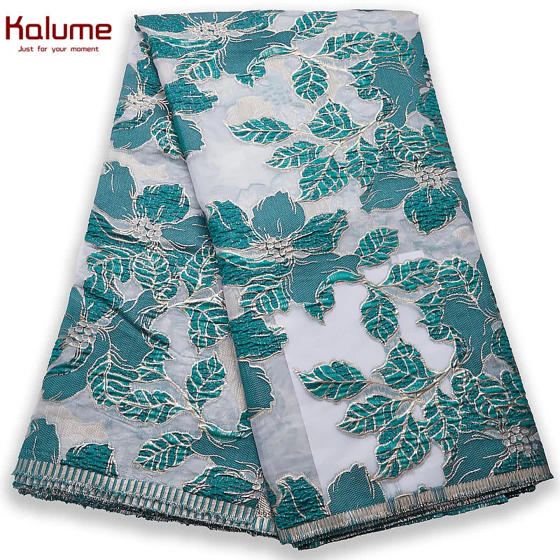 African Tulle Lace Fabric 2024 Satin Nigerian Brocade