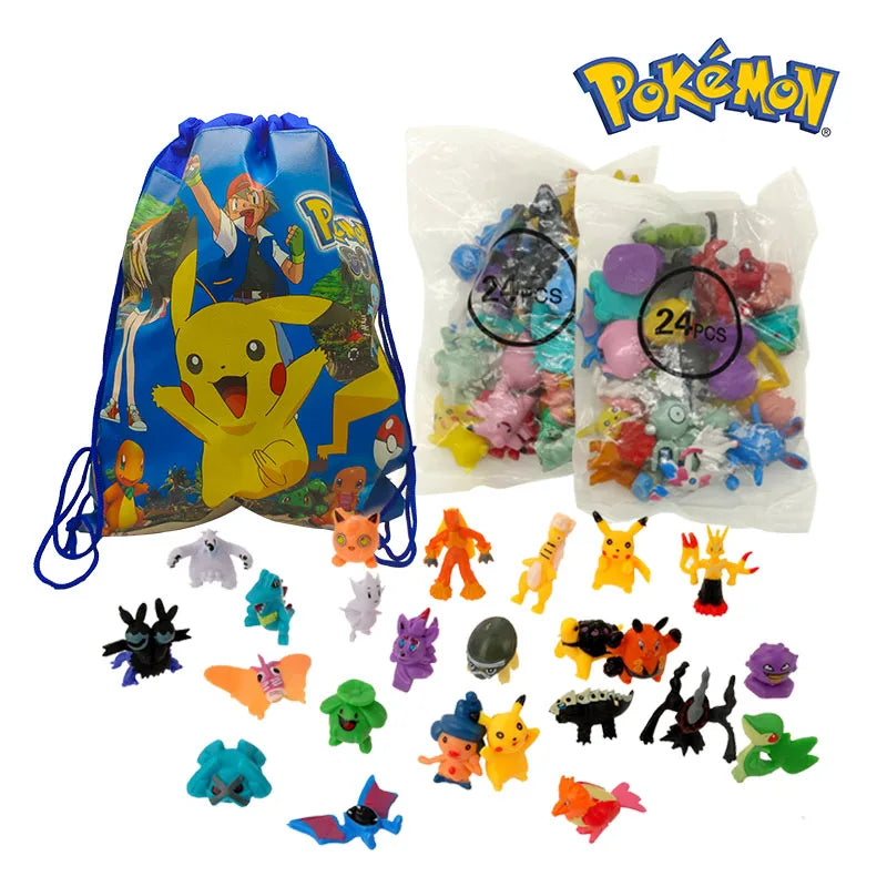 Pokemon Mini Figures 2-3CM Anime Action Pikachu 24-144 Not Repeating Model Toy Kid Collect Dolls Birthday Gift Give Pokémon Bag