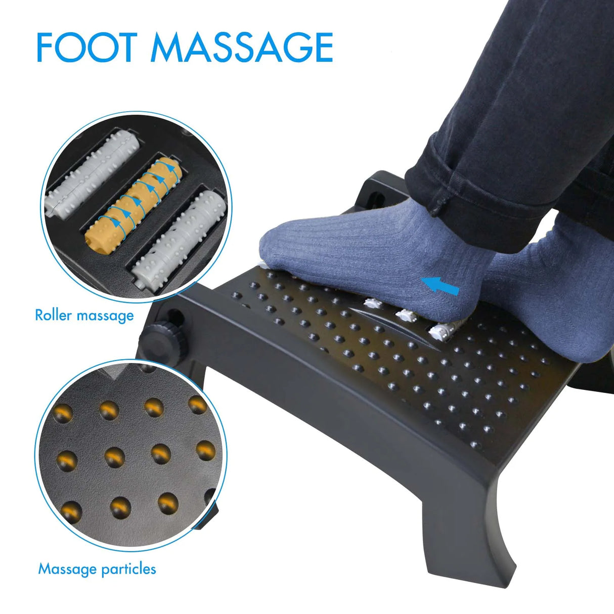 Under Desk Footrest with Massage Surface Ergonomic 6
