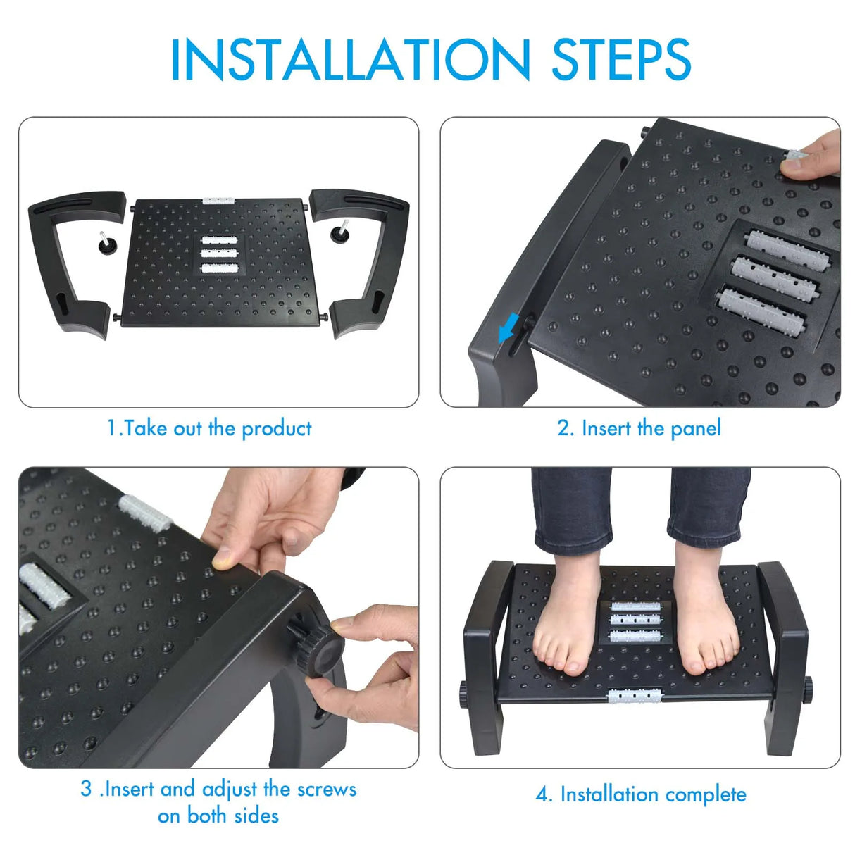 Under Desk Footrest with Massage Surface Ergonomic 6