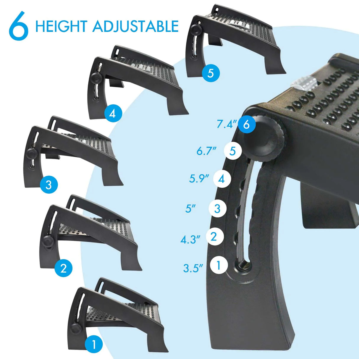Under Desk Footrest with Massage Surface Ergonomic 6