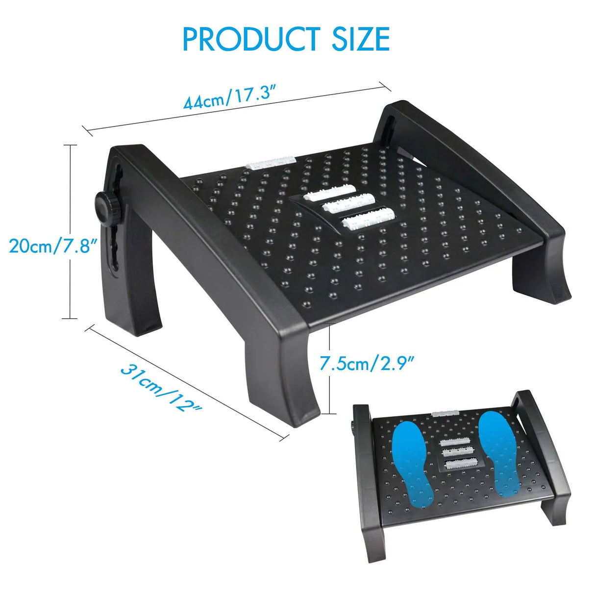 Under Desk Footrest with Massage Surface Ergonomic 6