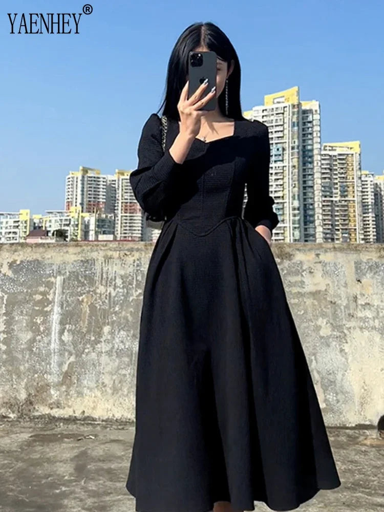 Vintage French Design Maxi Midi Dresses for Women