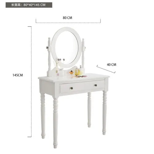 Vintage Makeup Dressing Table Bedroom Storage Girl Drawer