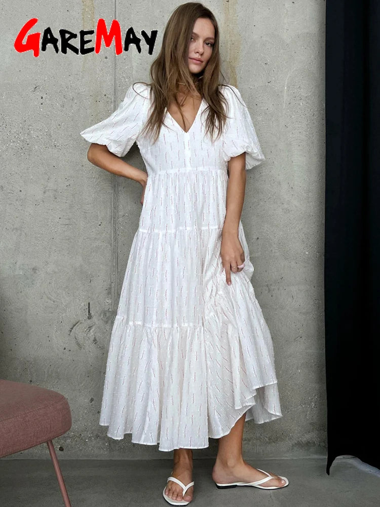 Vintage Women's Cotton Dress 100% V Neck Elegant