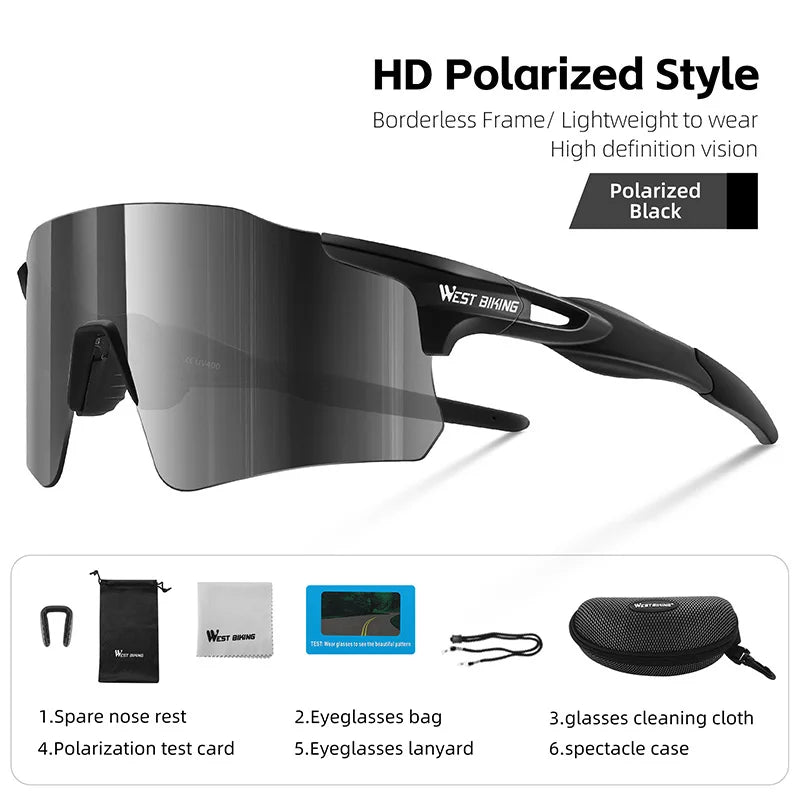 WEST BIKING Photochromic Cycling Sunglasses Men MTB Road
