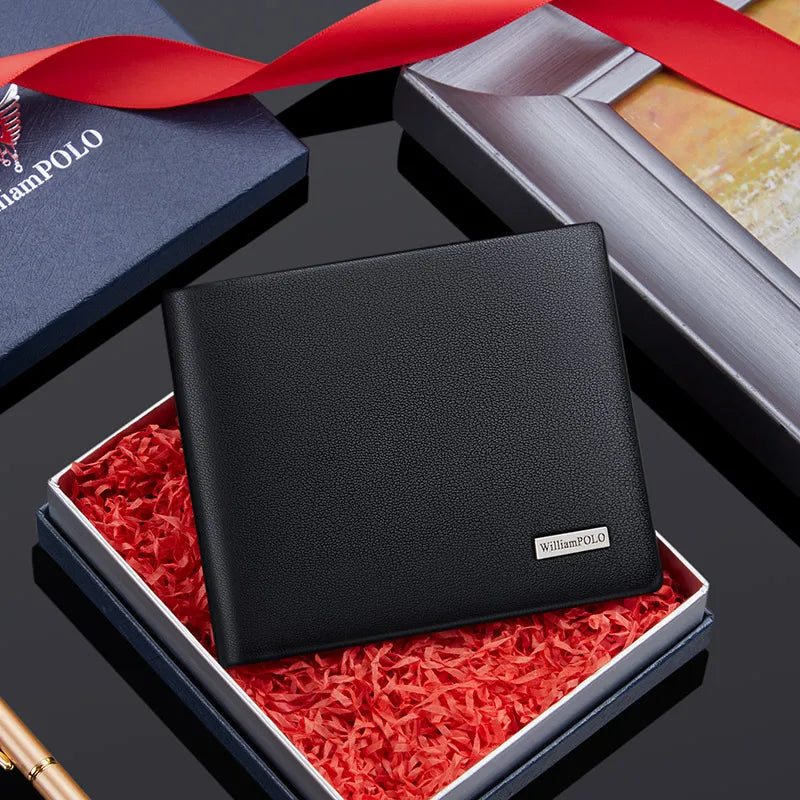 WILLIAMPOLO Men’s Wallets High Quality Cowhide Card Holder Genuine Leather Men Clutch Wallets Male Passport Cover Purses