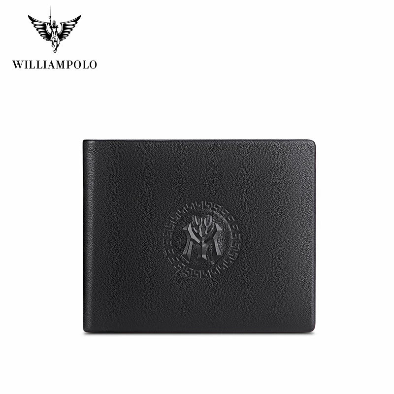 WILLIAMPOLO Men’s Wallets High Quality Cowhide Card Holder Genuine Leather Men Clutch Wallets Male Passport Cover Purses