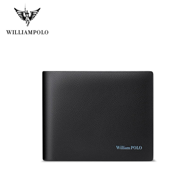 WILLIAMPOLO Men’s Wallets High Quality Cowhide Card Holder Genuine Leather Men Clutch Wallets Male Passport Cover Purses