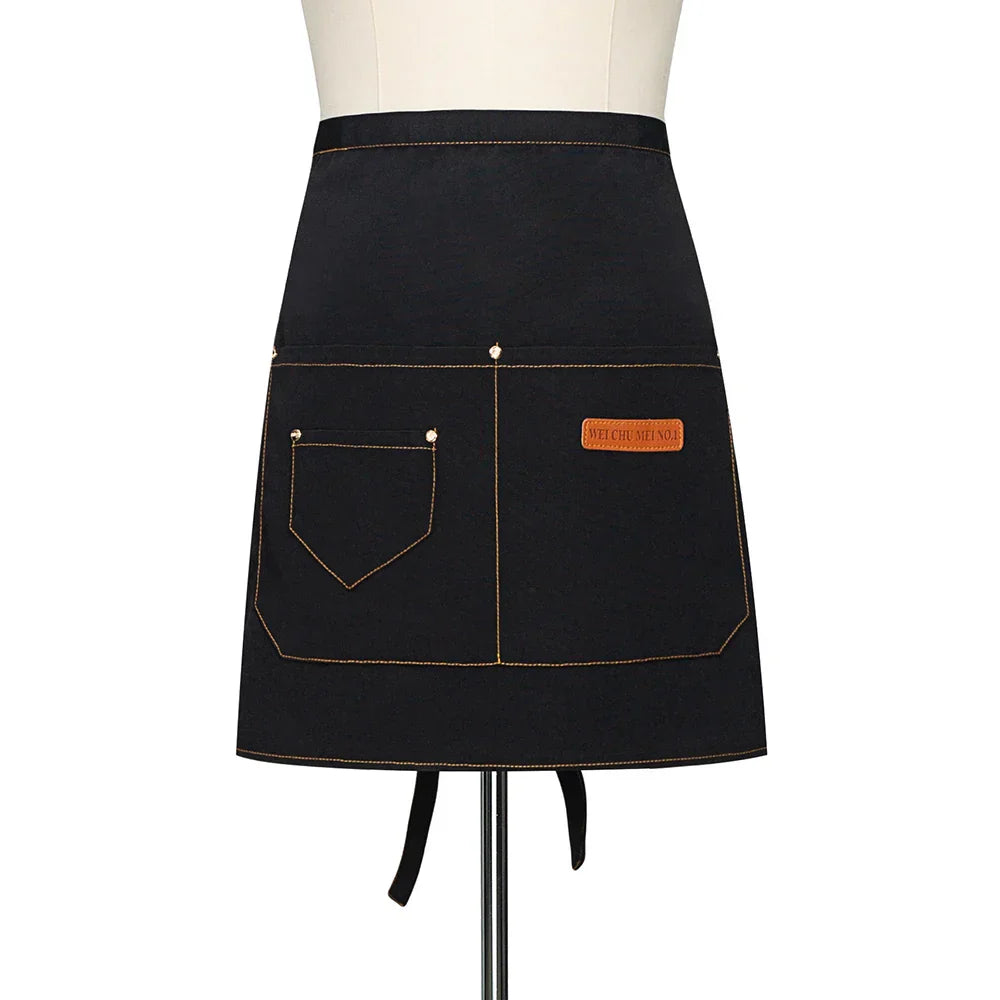 Waiter Apron Customized Logo Canvas Half bib Restaurant