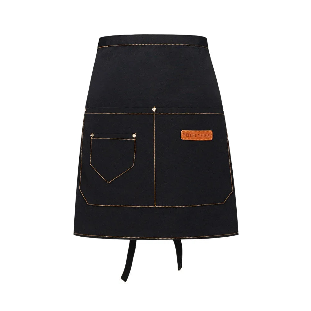 Waiter Apron Customized Logo Canvas Half bib Restaurant