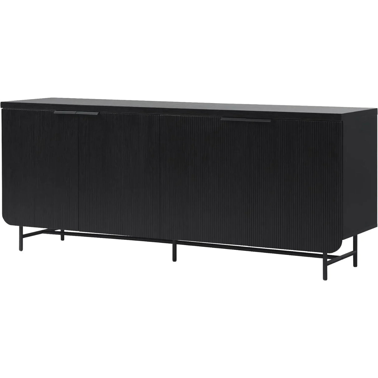 Walker Edison Scandinavian Grooved 4-Door Sideboard 17.75"D X