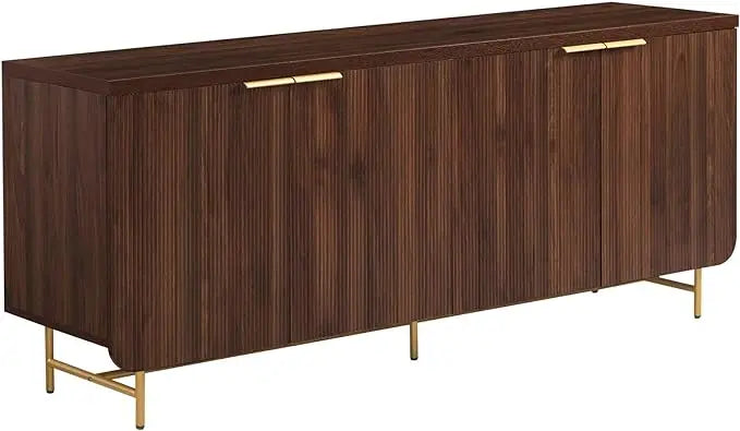 Walker Edison Scandinavian Grooved 4-Door Sideboard 17.75"D X