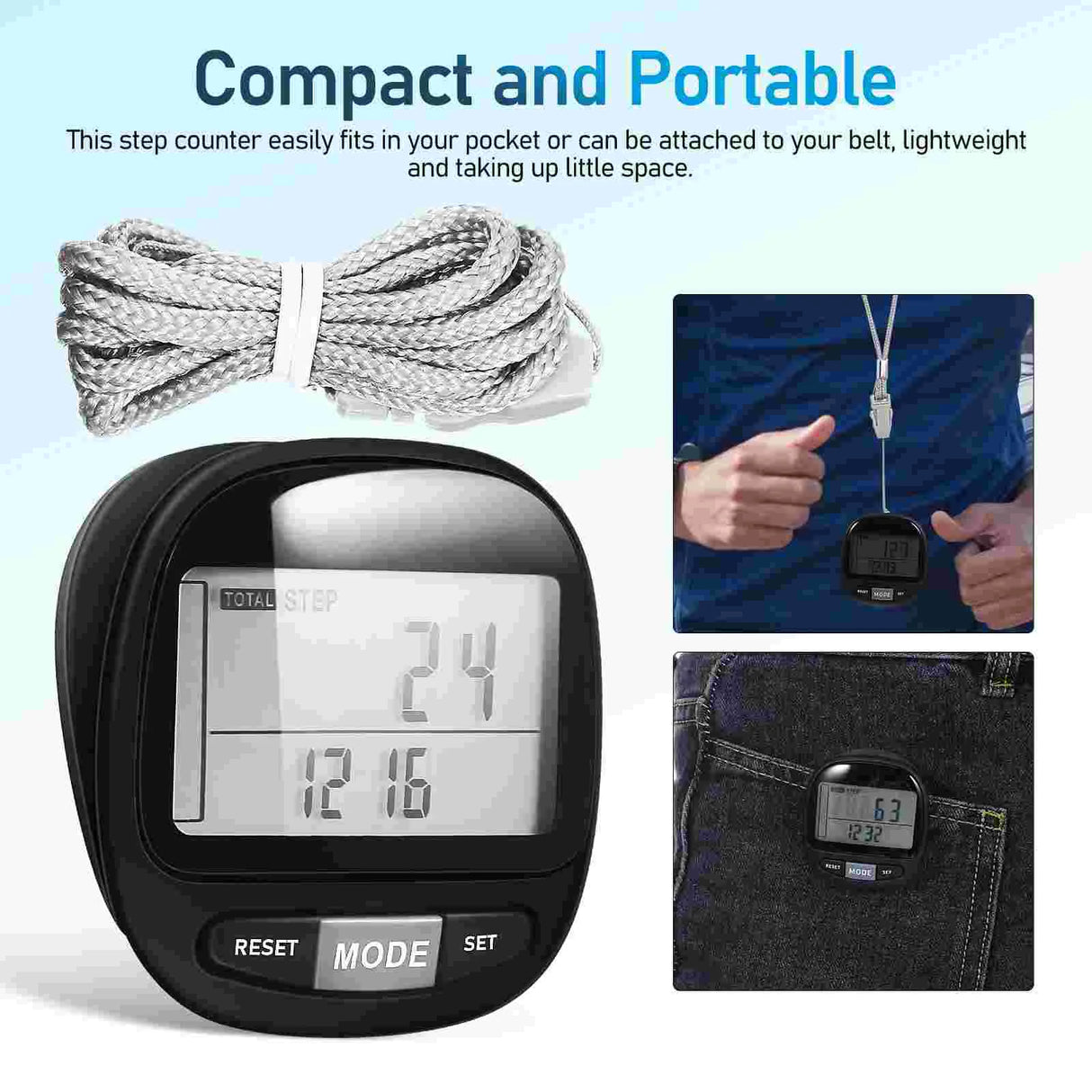 Walking 3D Pedometer Simple Step Counter Walking Distance