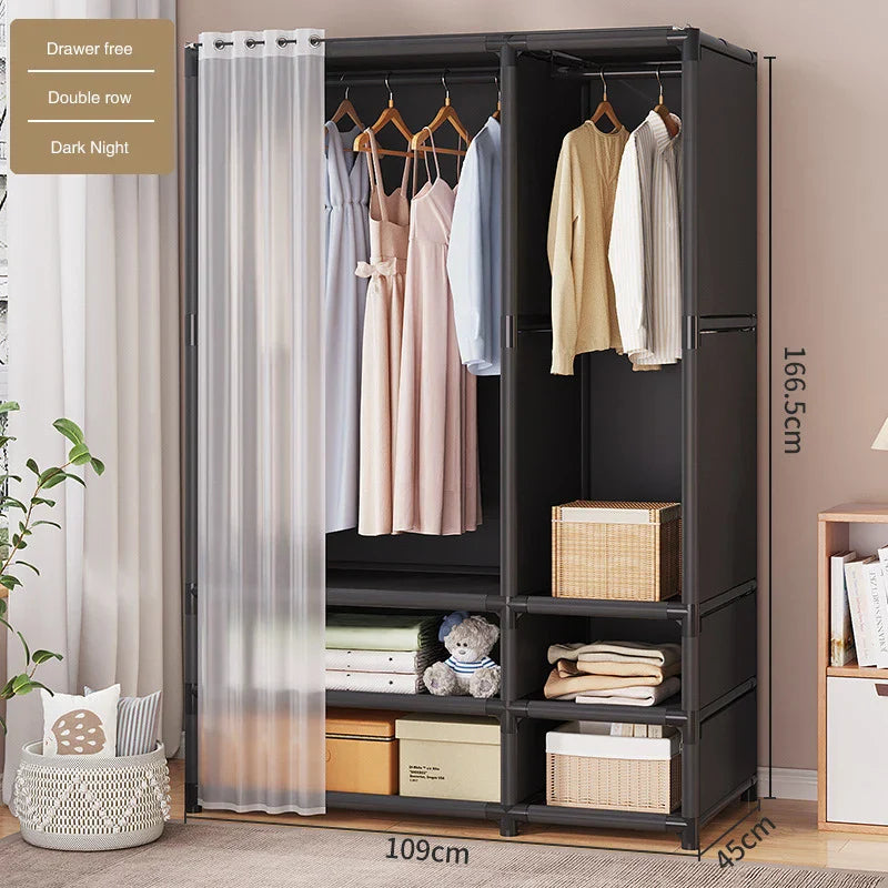 Wardrobe Household Bedroom Simple Assembly Dustproof Wardrobe Rental