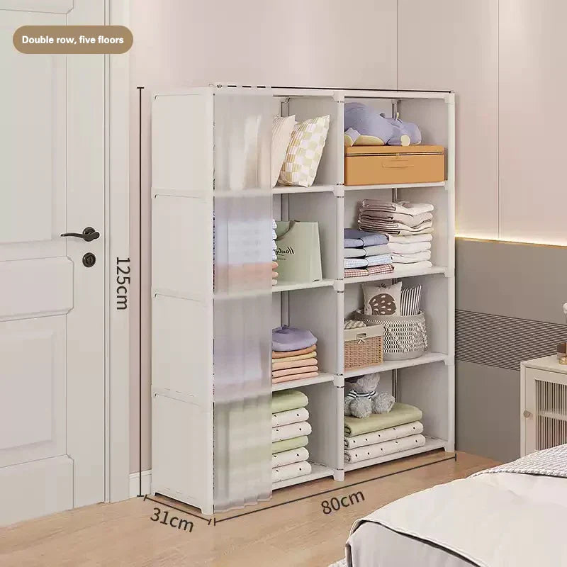 Wardrobe Household Bedroom Simple Assembly Dustproof Wardrobe Rental