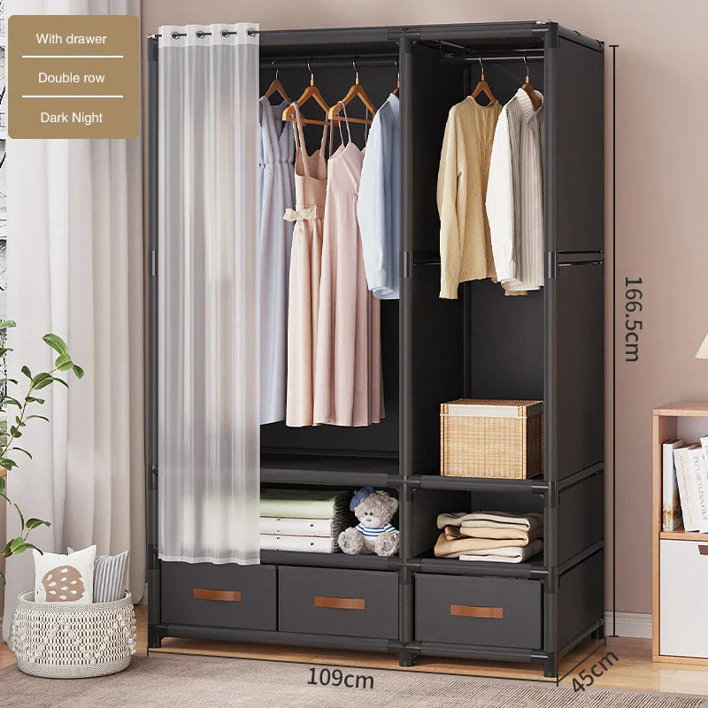 Wardrobe Household Bedroom Simple Assembly Dustproof Wardrobe Rental
