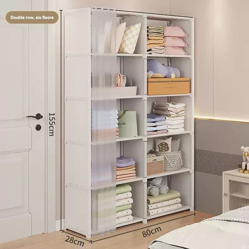 Wardrobe Household Bedroom Simple Assembly Dustproof Wardrobe Rental