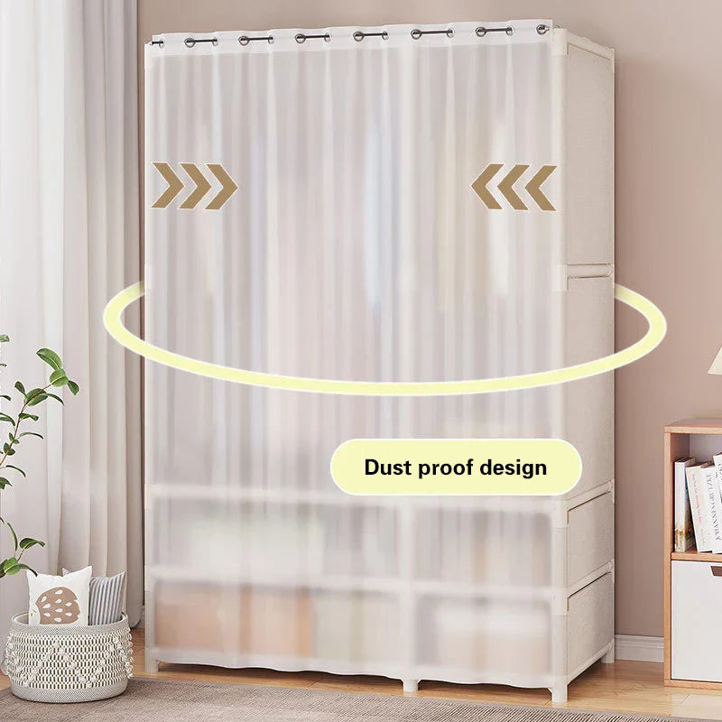 Wardrobe Household Bedroom Simple Assembly Dustproof Wardrobe Rental