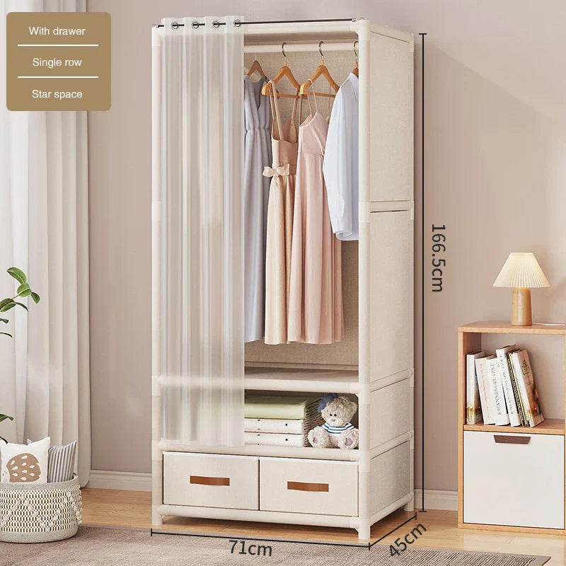 Wardrobe Household Bedroom Simple Assembly Dustproof Wardrobe Rental