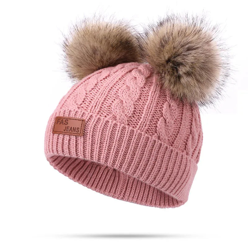 Warm Winter Baby Hats with Scarves for Kids
