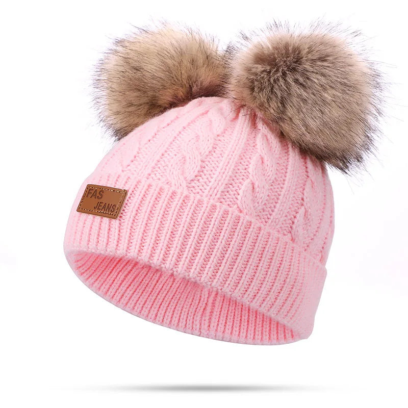 Warm Winter Baby Hats with Scarves for Kids