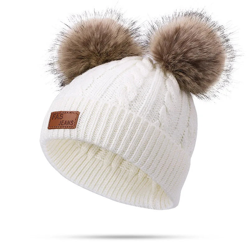 Warm Winter Baby Hats with Scarves for Kids