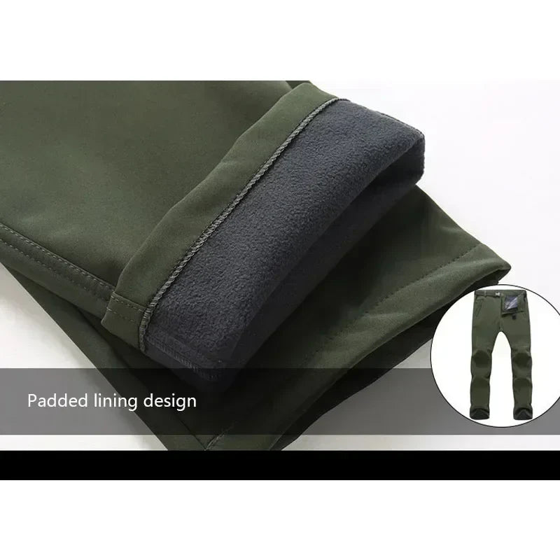 Warm Winter Men Soft Shell Pants Travel Waterproof
