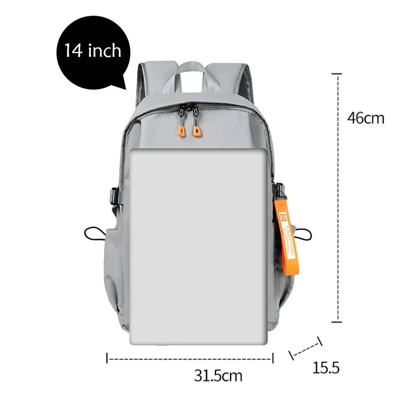 Waterproof coating backpack with USB charging men's laptop