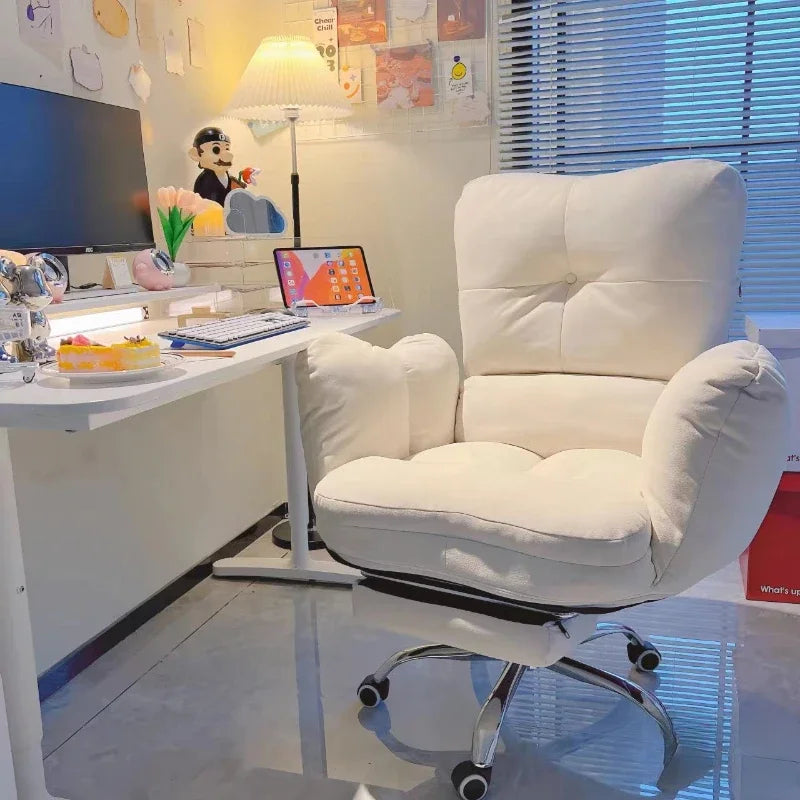 White Lazy Computer Chair Soft and Comfortable Sofa