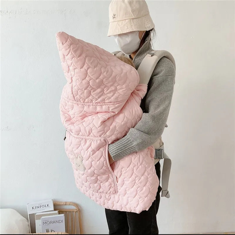 Windproof Baby Stroller Blanket Thick Fleece Sling Cover