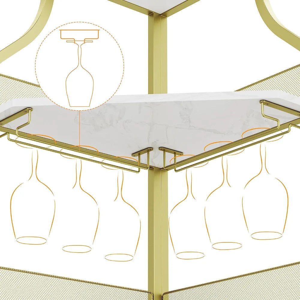 Wine Corner Cabinet with Removable Wine Rack, Cabinet
