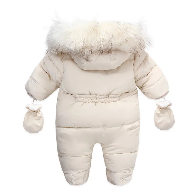 Winter Baby Jumpsuit Thick Warm Infant Hooded Inside