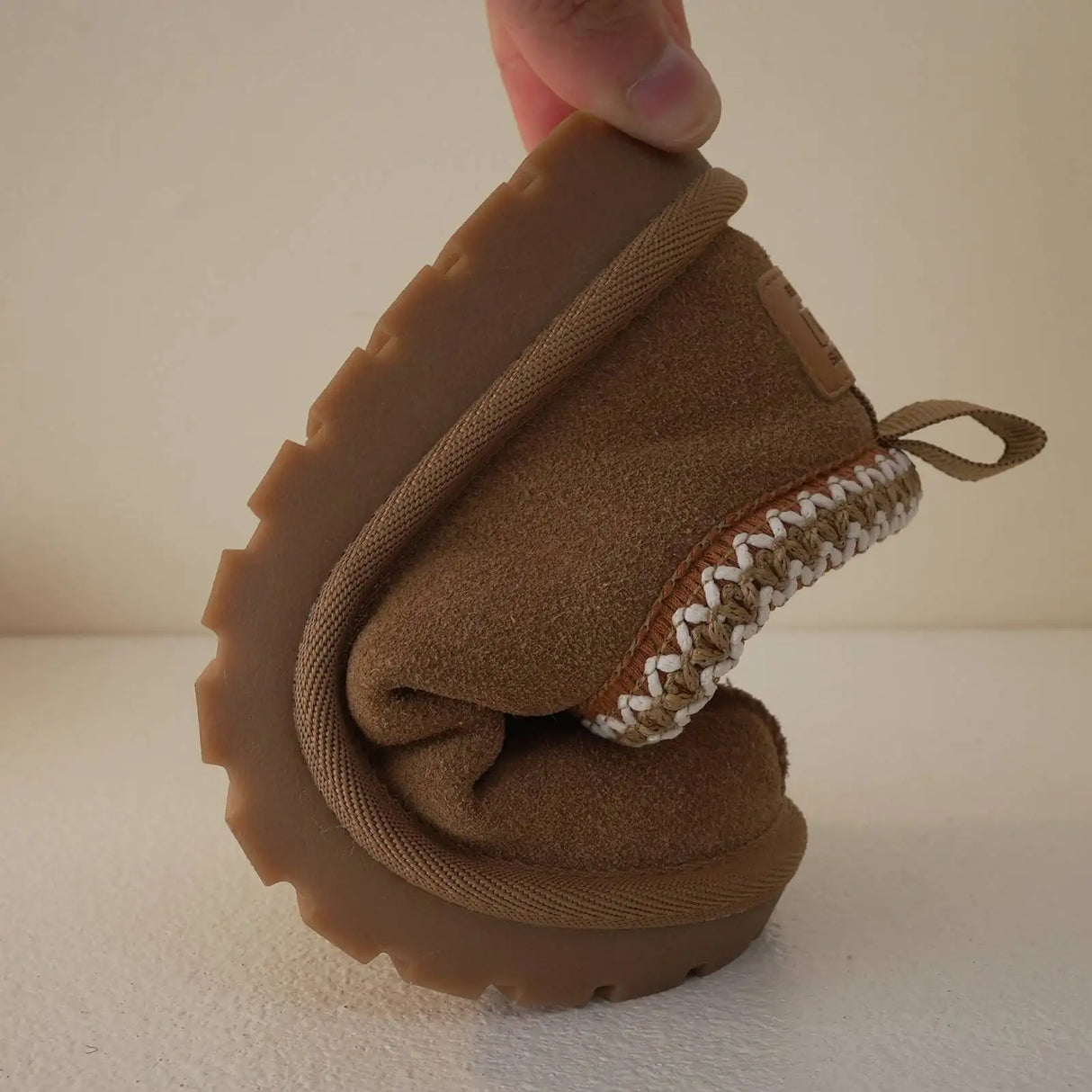 Winter Children Cowhide Suede Snow Boots Baby Soft