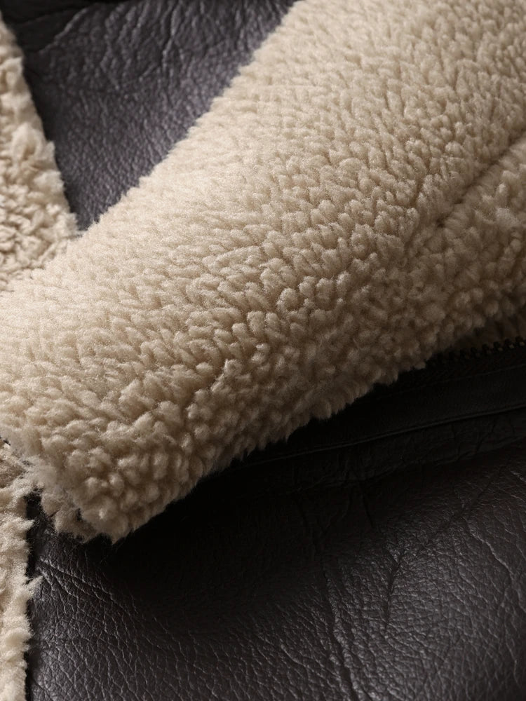 Winter Fur Integrated Lapel Women Jacket Long sleeve