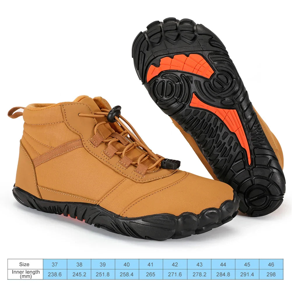 Winter Warm Running Barefoot Shoes Women Men Rubber