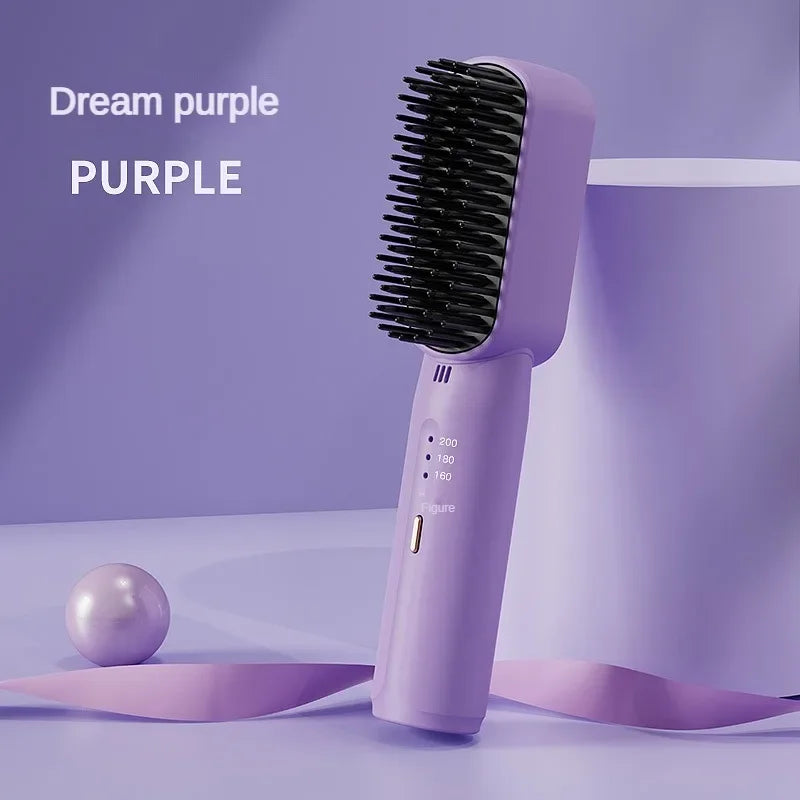 Wireless Hair Straighteners 3200mAh Mini Hot Comb Dryer