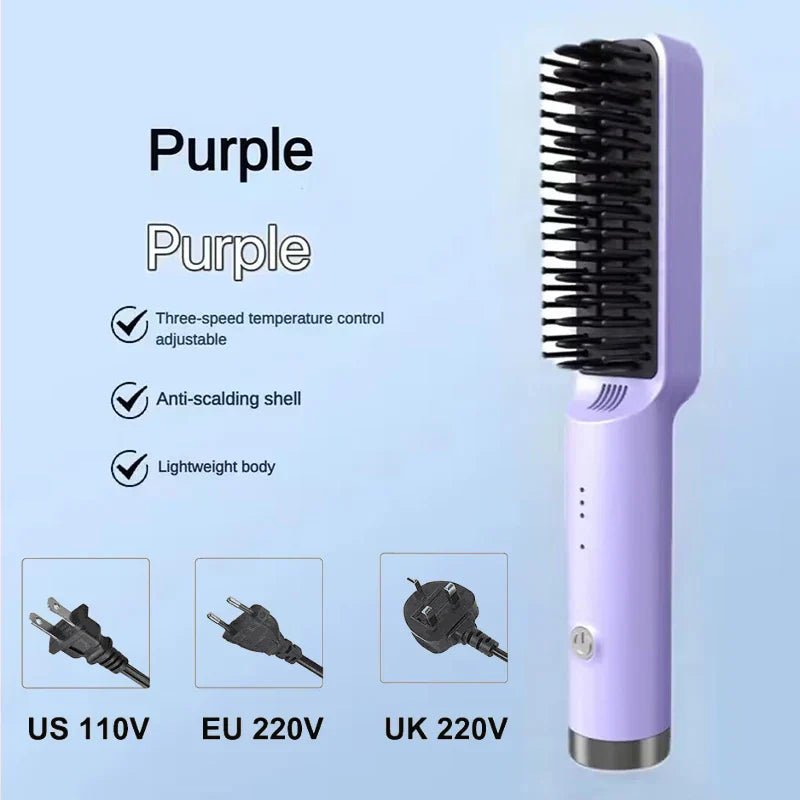 Wireless Hair Straighteners 3200mAh Mini Hot Comb Dryer
