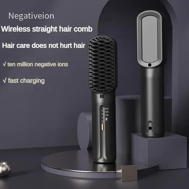 Wireless Hair Straighteners 3200mAh Mini Hot Comb Dryer