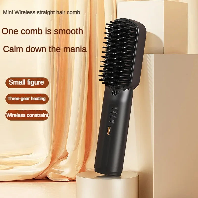 Wireless Hair Straighteners 3200mAh Mini Hot Comb Dryer