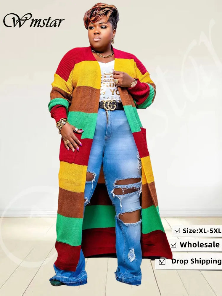 Wmstar Plus Size Outwear Women Cardigans Fall Winter