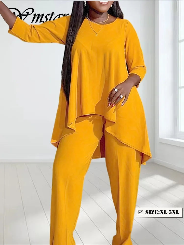 Wmstar Plus Size Pants Sets Women Two Piece
