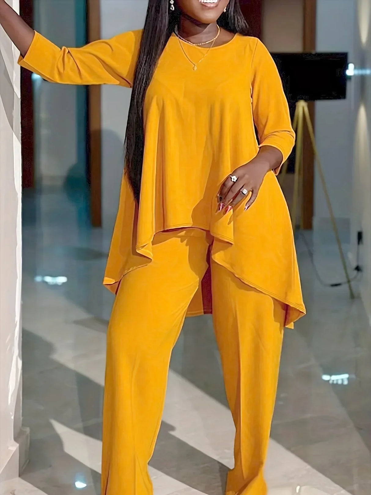 Wmstar Plus Size Pants Sets Women Two Piece
